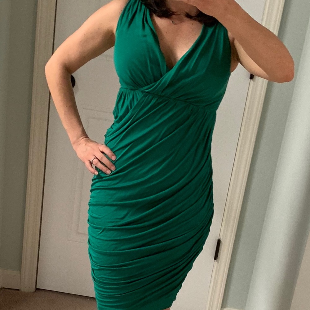 Anthropologie Deletta Green jersey dress